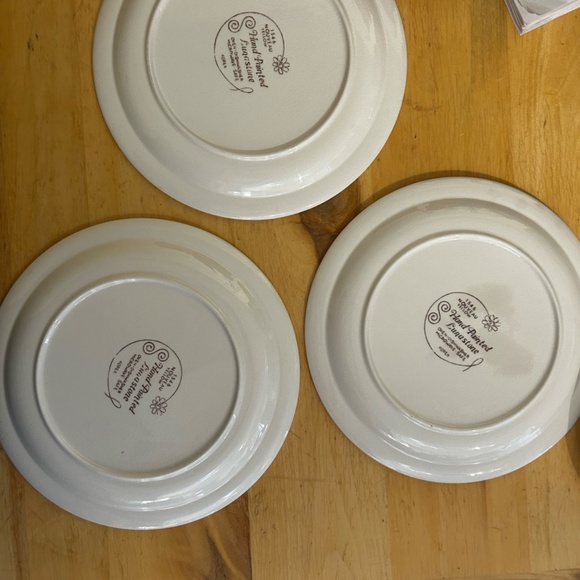 Set of 9 Vintage - 1546 Yellow Hand Painted Lunastone - Korea - Picture 11 of 16